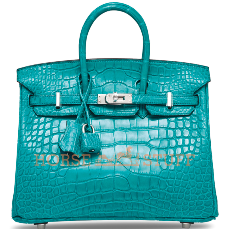 Hermès Birkin 25 Blue Paon Matte Crocodile Alligator PHW