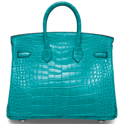 Hermès Birkin 25 Blue Paon Matte Crocodile Alligator PHW