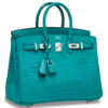 Hermès Birkin 25 Blue Paon Matte Crocodile Alligator PHW