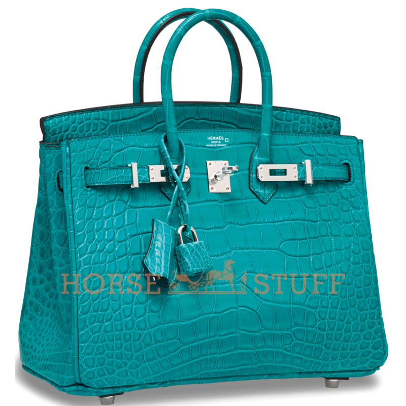 Hermès Birkin 25 Blue Paon Matte Crocodile Alligator PHW