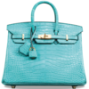 Hermès Birkin 25 Blue Saint Cyr Matte Crocodile Alligator GHW