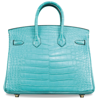 Hermès Birkin 25 Blue Saint Cyr Matte Crocodile Alligator GHW