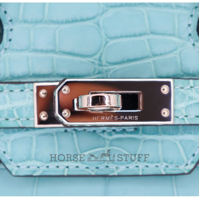 Hermès Birkin 25 Blue Saint Cyr Matte Crocodile Alligator PHW