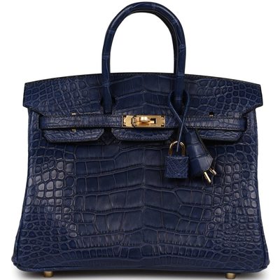 Hermès Birkin 25 Blue Sapphire Matte Crocodile Alligator GHW