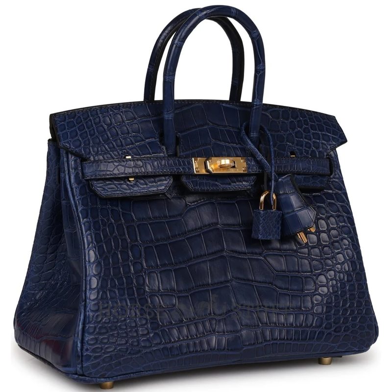 Hermès Birkin 25 Blue Sapphire Matte Crocodile Alligator GHW