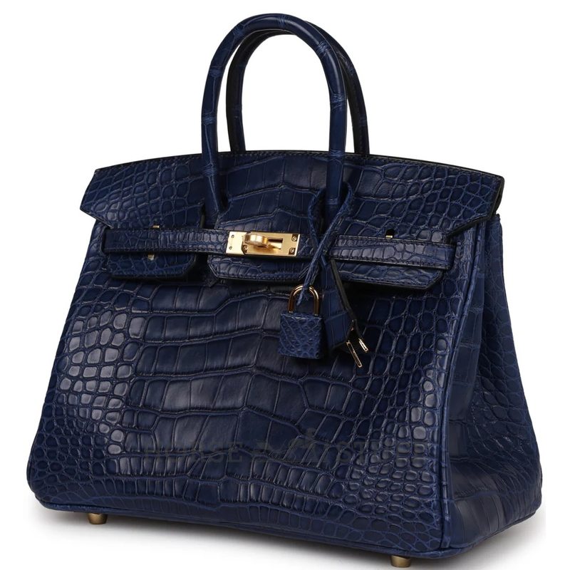 Hermès Birkin 25 Blue Sapphire Matte Crocodile Alligator GHW