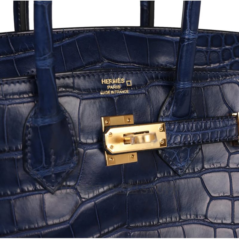 Hermès Birkin 25 Blue Sapphire Matte Crocodile Alligator GHW