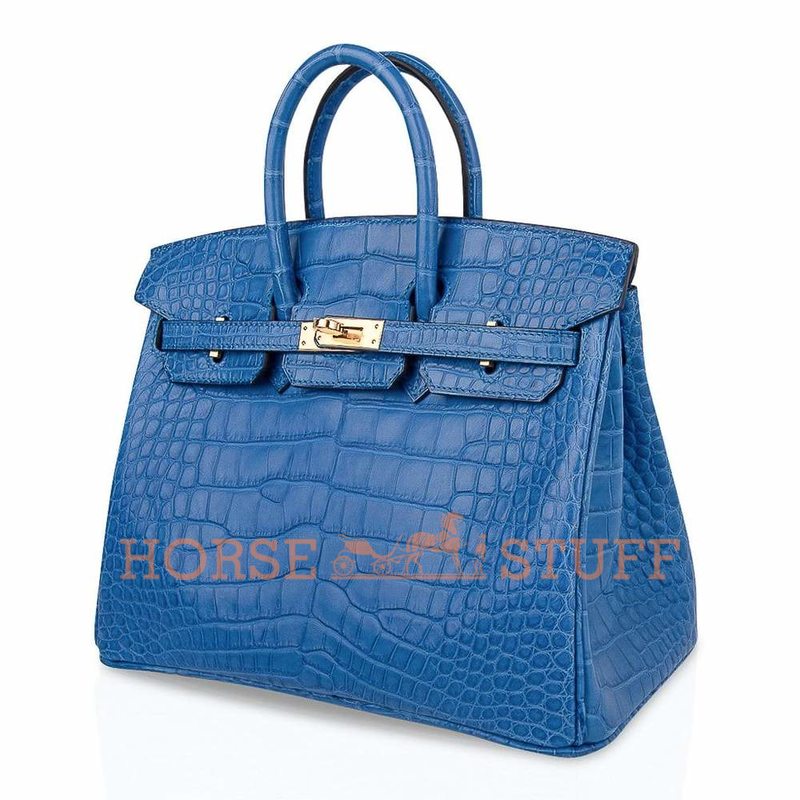 Hermès Birkin 25 Blue Zellige Matte Crocodile Alligator GHW