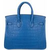 Hermès Birkin 25 Blue Zellige Matte Crocodile Alligator GHW