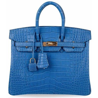 Hermès Birkin 25 Blue Zellige Matte Crocodile Alligator GHW