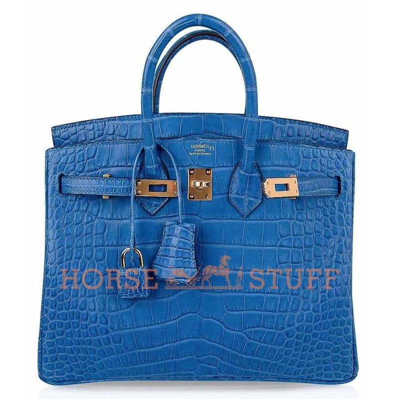 Hermès Birkin 25 Blue Zellige Matte Crocodile Alligator GHW