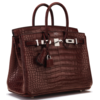 Hermès Birkin 25 Bordeaux Matte Crocodile Alligator PHW