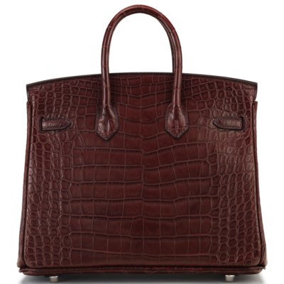Hermès Birkin 25 Bordeaux Matte Crocodile Alligator PHW