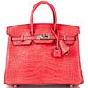 Hermès Birkin 25 Bougainvillier Matte Crocodile Alligator PHW