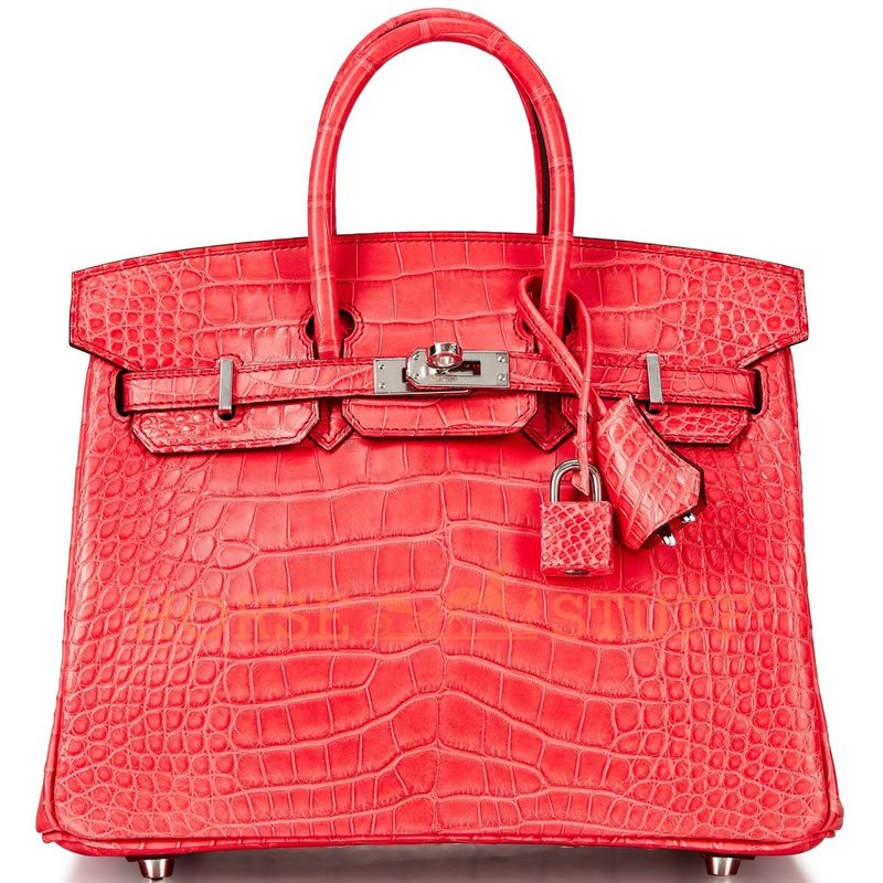 Hermès Birkin 25 Bougainvillier Matte Crocodile Alligator PHW