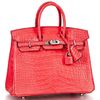 Hermès Birkin 25 Bougainvillier Matte Crocodile Alligator PHW