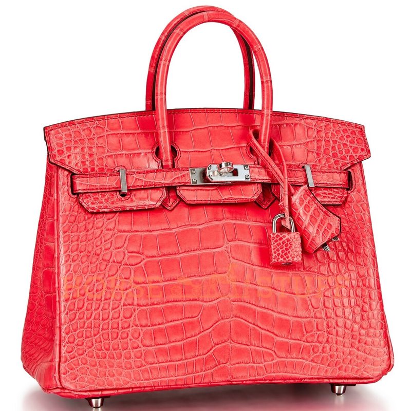 Hermès Birkin 25 Bougainvillier Matte Crocodile Alligator PHW