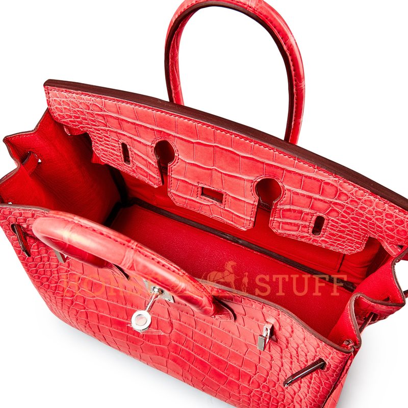 Hermès Birkin 25 Bougainvillier Matte Crocodile Alligator PHW