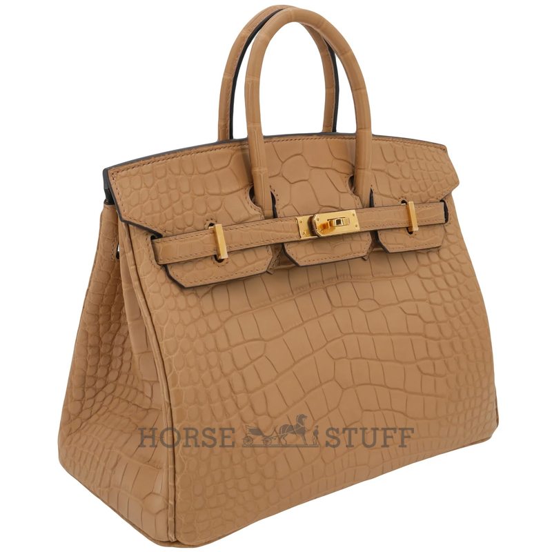 Hermès Birkin 25 Chai Matte Crocodile Alligator GHW