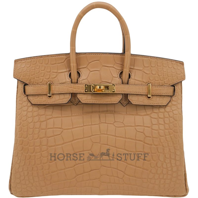 Hermès Birkin 25 Chai Matte Crocodile Alligator GHW