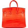 Hermès Birkin 25 Geranium Matte Crocodile Alligator GHW