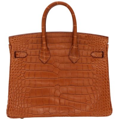Hermès Birkin 25 Gold Matte Crocodile Alligator GHW