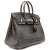 Hermès Birkin 25 Graphite Matte Crocodile Alligator PHW