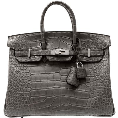 Hermès Birkin 25 Graphite Matte Crocodile Alligator PHW