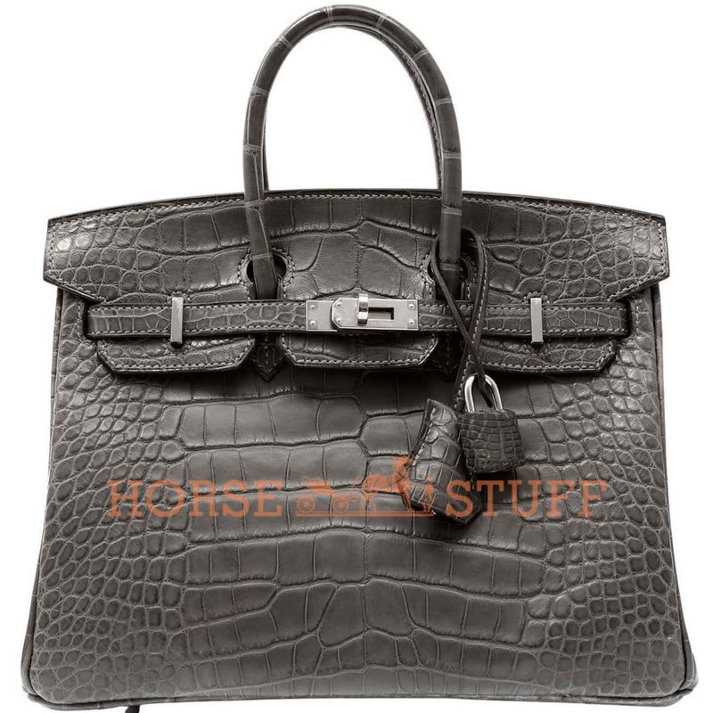 Hermès Birkin 25 Graphite Matte Crocodile Alligator PHW