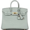 Hermès Birkin 25 Gris Neve Matte Crocodile Alligator GHW