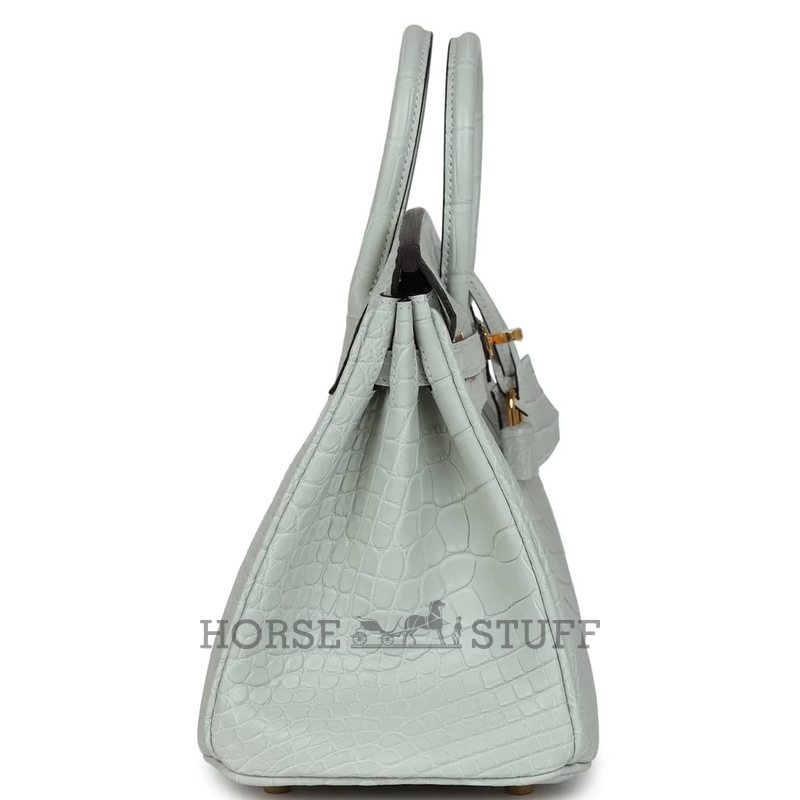 Hermès Birkin 25 Gris Neve Matte Crocodile Alligator GHW