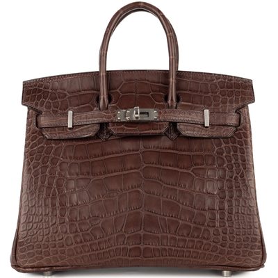 Hermès Birkin 25 Havane Matte Crocodile Alligator PHW
