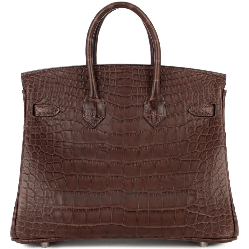 Hermès Birkin 25 Havane Matte Crocodile Alligator PHW