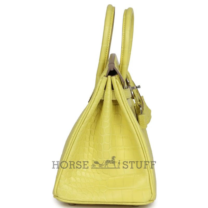 Hermès Birkin 25 Lime Matte Crocodile Alligator PHW