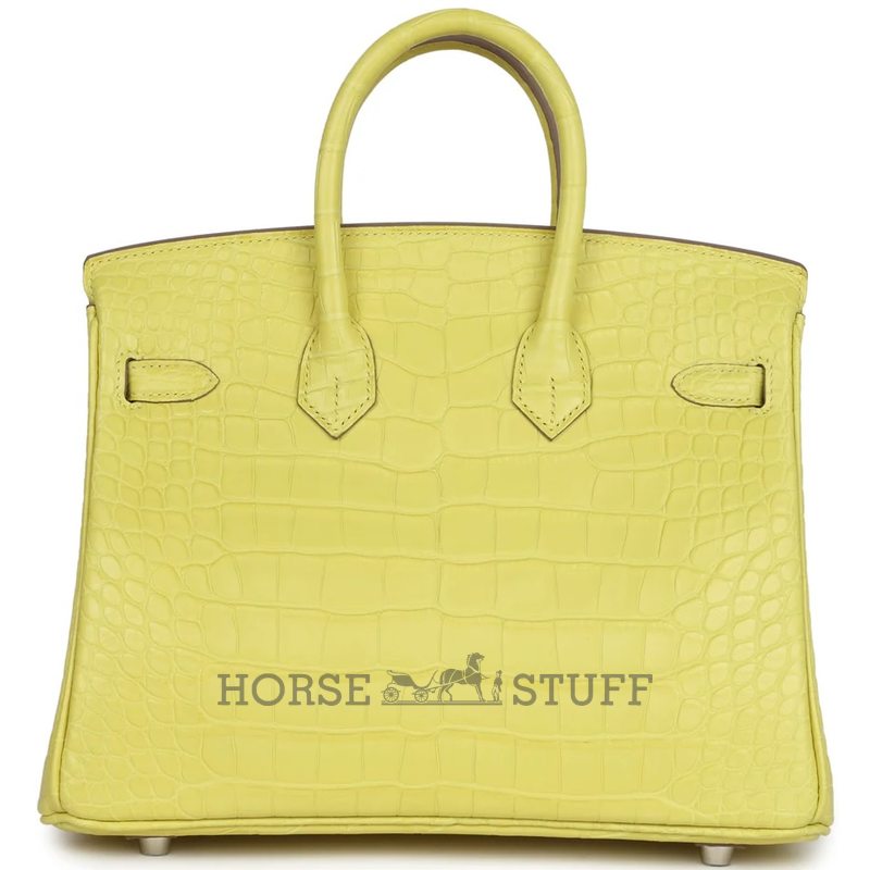 Hermès Birkin 25 Lime Matte Crocodile Alligator PHW