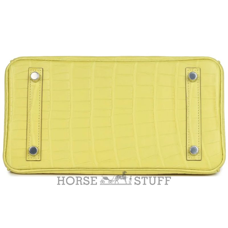 Hermès Birkin 25 Lime Matte Crocodile Alligator PHW
