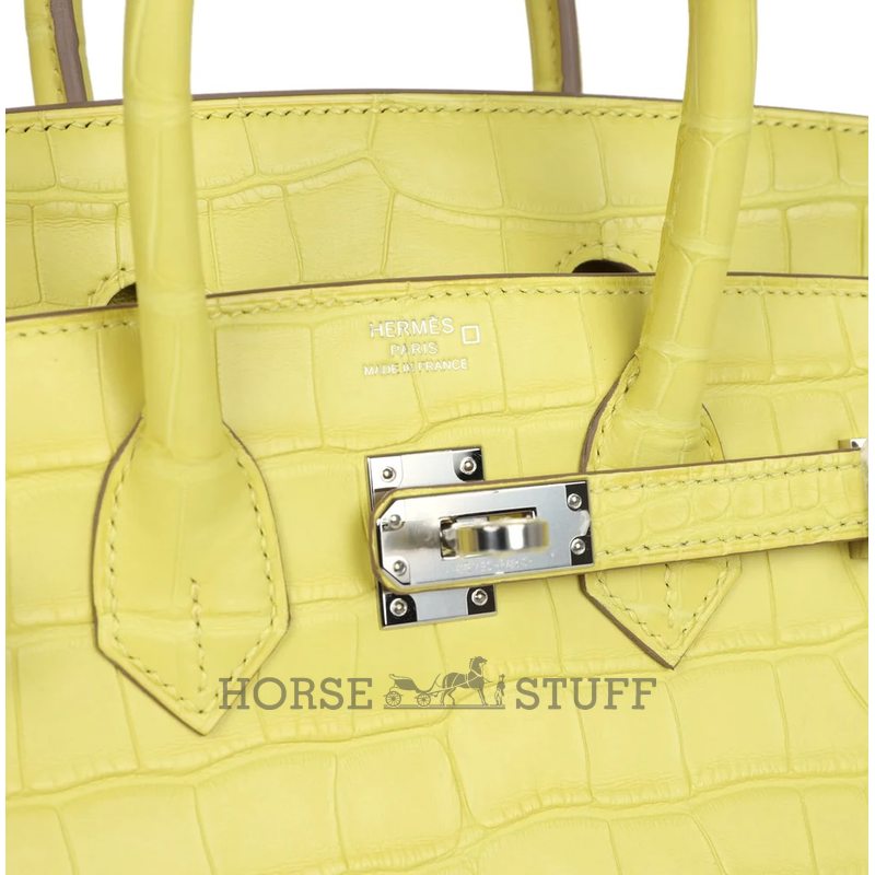 Hermès Birkin 25 Lime Matte Crocodile Alligator PHW