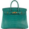 Hermès Birkin 25 Malachite Matte Crocodile Alligator GHW