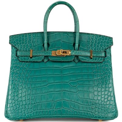 Hermès Birkin 25 Malachite Matte Crocodile Alligator GHW