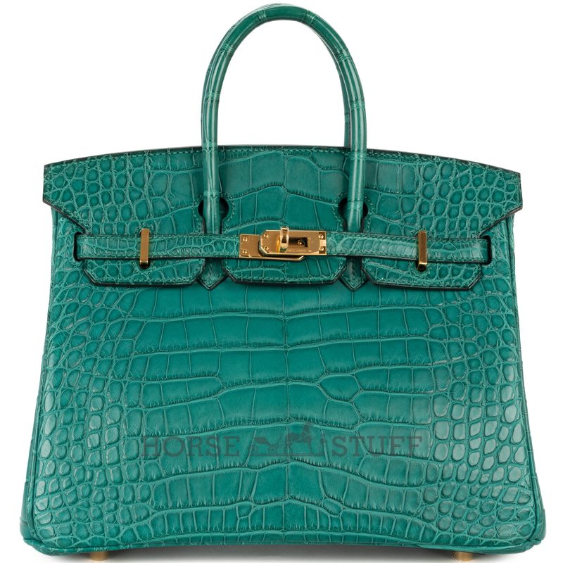 Hermès Birkin 25 Malachite Matte Crocodile Alligator GHW