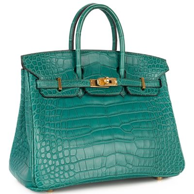 Hermès Birkin 25 Malachite Matte Crocodile Alligator GHW