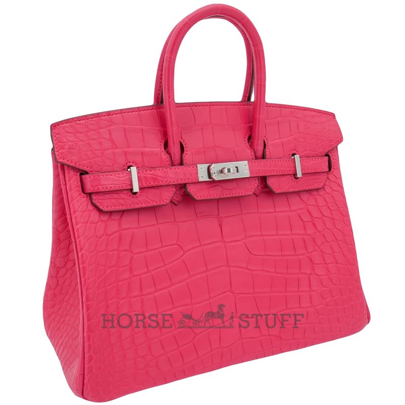 Hermès Birkin 25 Rose Extreme Matte Crocodile Alligator PHW
