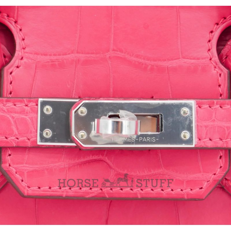 Hermès Birkin 25 Rose Extreme Matte Crocodile Alligator PHW