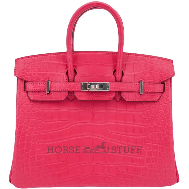 Hermès Birkin 25 Rose Extreme Matte Crocodile Alligator PHW