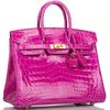 Hermès Birkin 25 Rose Scheherazade Lisse Crocodile Niloticus GHW