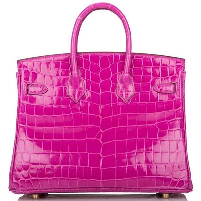 Hermès Birkin 25 Rose Scheherazade Lisse Crocodile Niloticus GHW