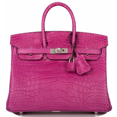 Hermès Birkin 25 Rose Scheherazade Matte Crocodile Alligator PHW