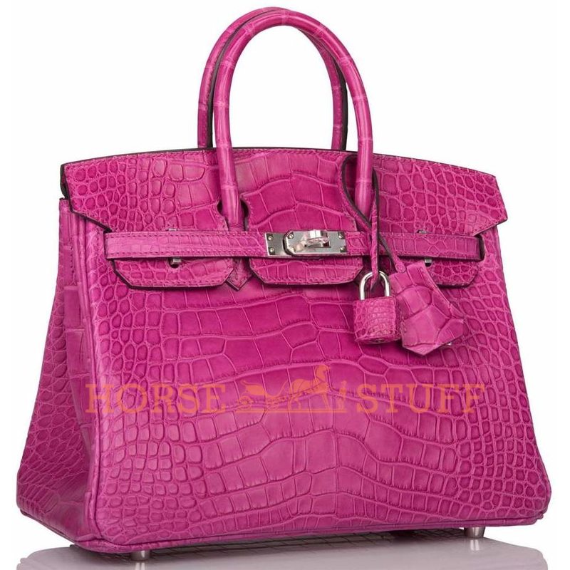 Hermès Birkin 25 Rose Scheherazade Matte Crocodile Alligator PHW