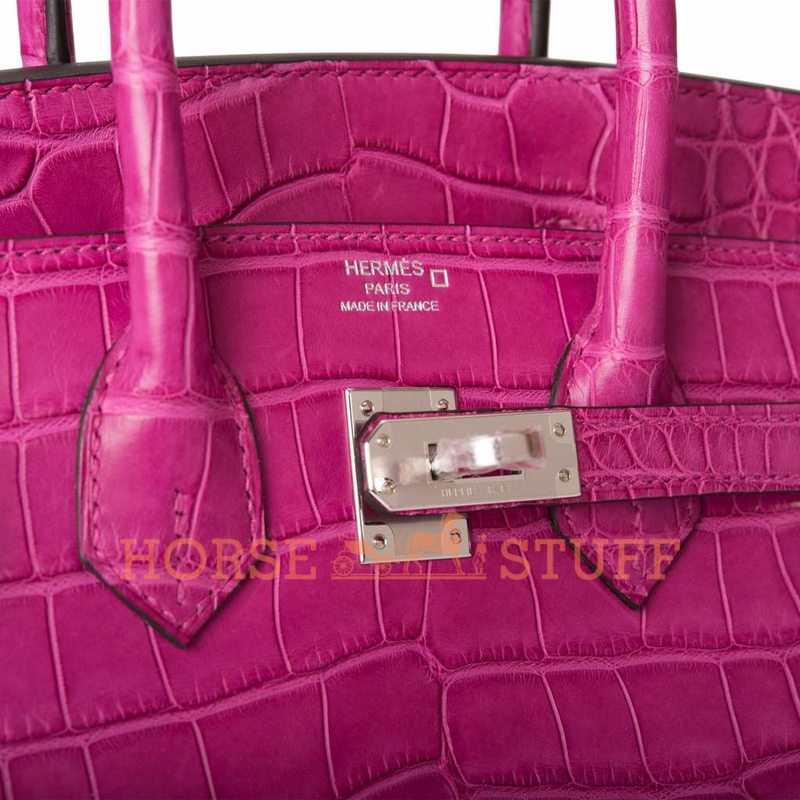 Hermès Birkin 25 Rose Scheherazade Matte Crocodile Alligator PHW