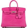 Hermès Birkin 25 Rose Shocking Matte Crocodile Alligator PHW